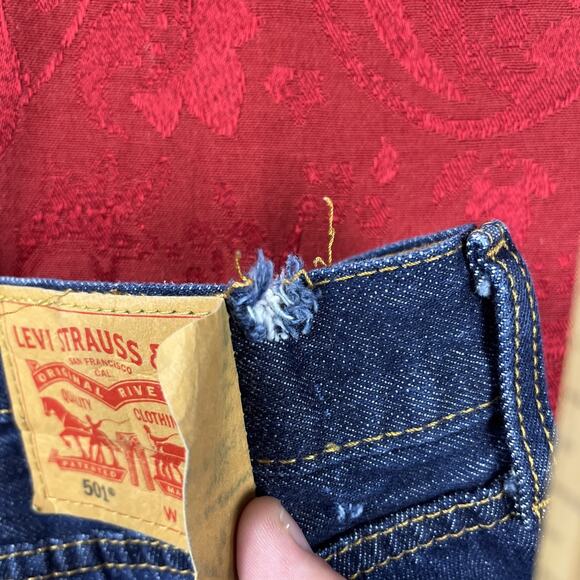 Levis 501 Button Fly Shorts Men 30 Denim Jorts Blue Skater Jean Straight *read‎ - Picture 3 of 10